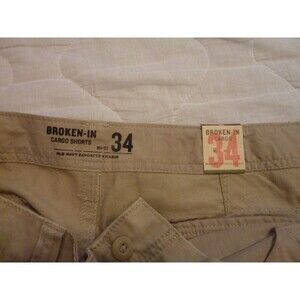 Men's Cargo Shorts-NEW with Tag-34"x11"-Tan-Broken In Co.